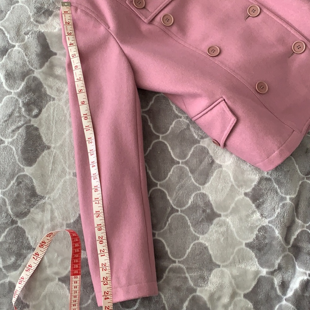 Pink Double Breasted Pea Coat Jacket - Picture 5 of 8